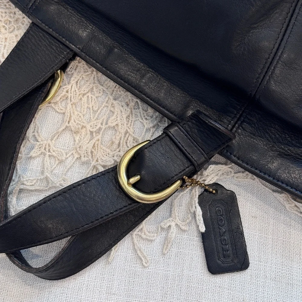 Vintage Coach‎ Waverly 4133 Soft Black Leather Handbag Purse Original Hangtag